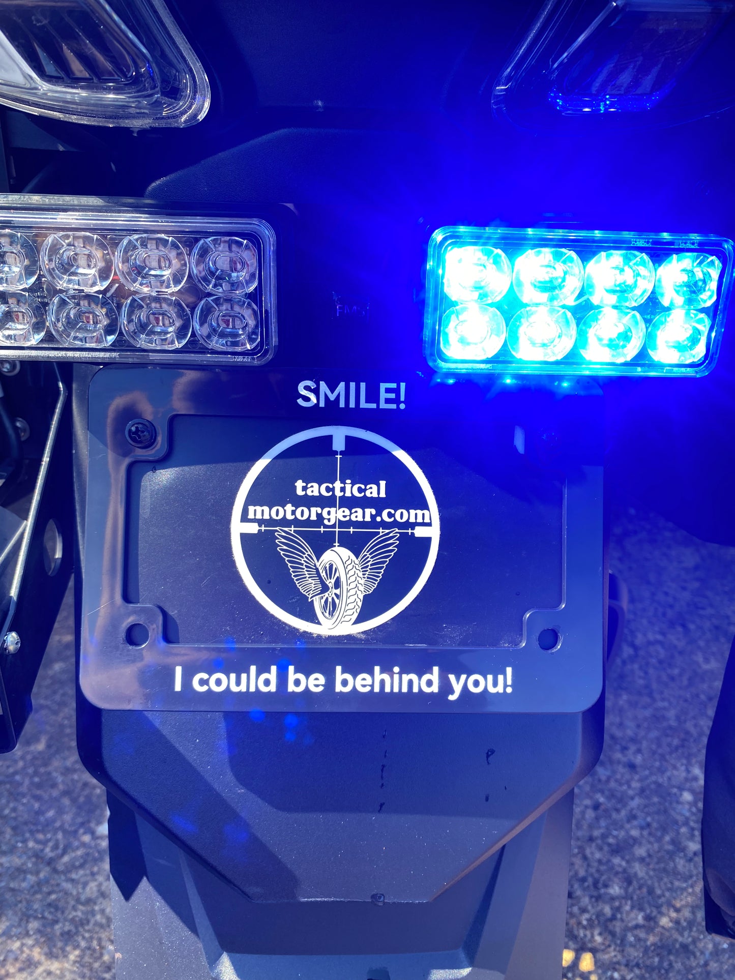 Smile! Motorcycle License Plate Frame