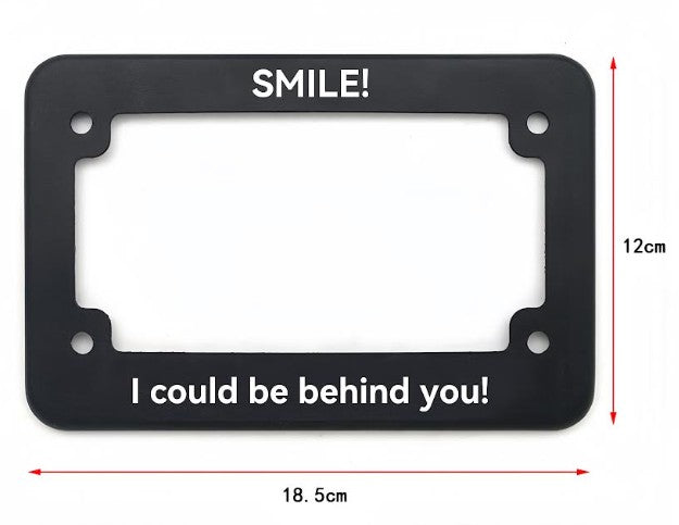 Smile! Motorcycle License Plate Frame